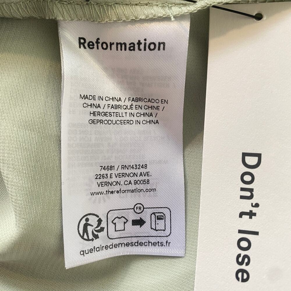 Reformation Vesper Satin Dress Salvia - Picture 10 of 11